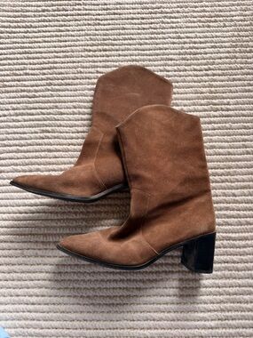 Rails Brown Suede Western-Inspired Mid-Calf Boots